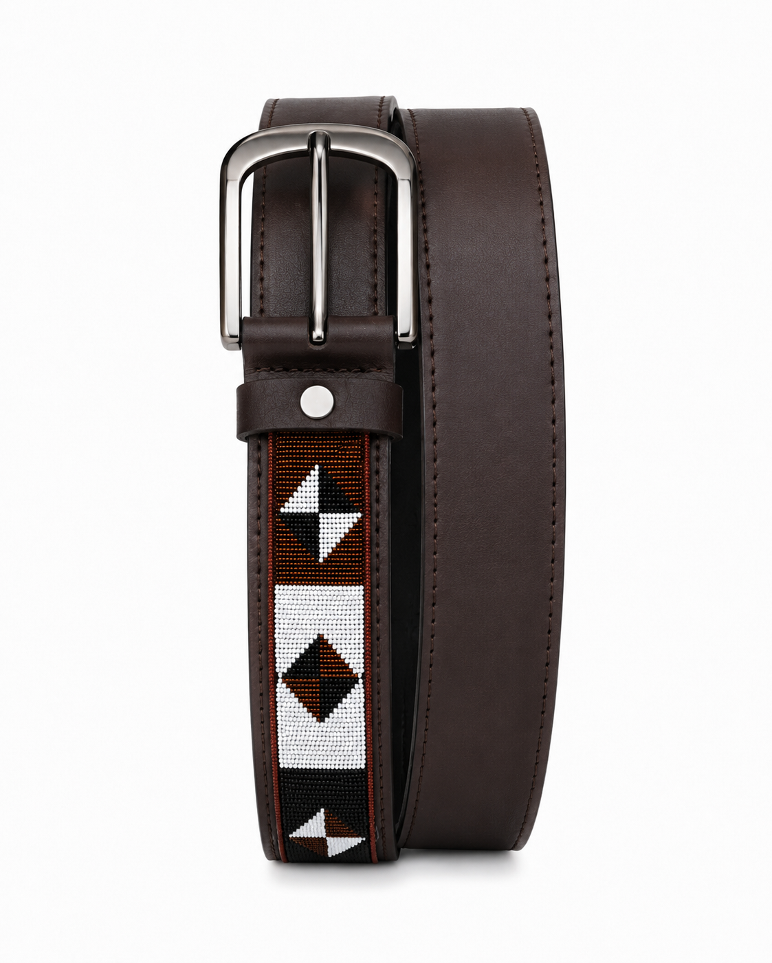Oak & Buckle Men's Beaded Leather Belt