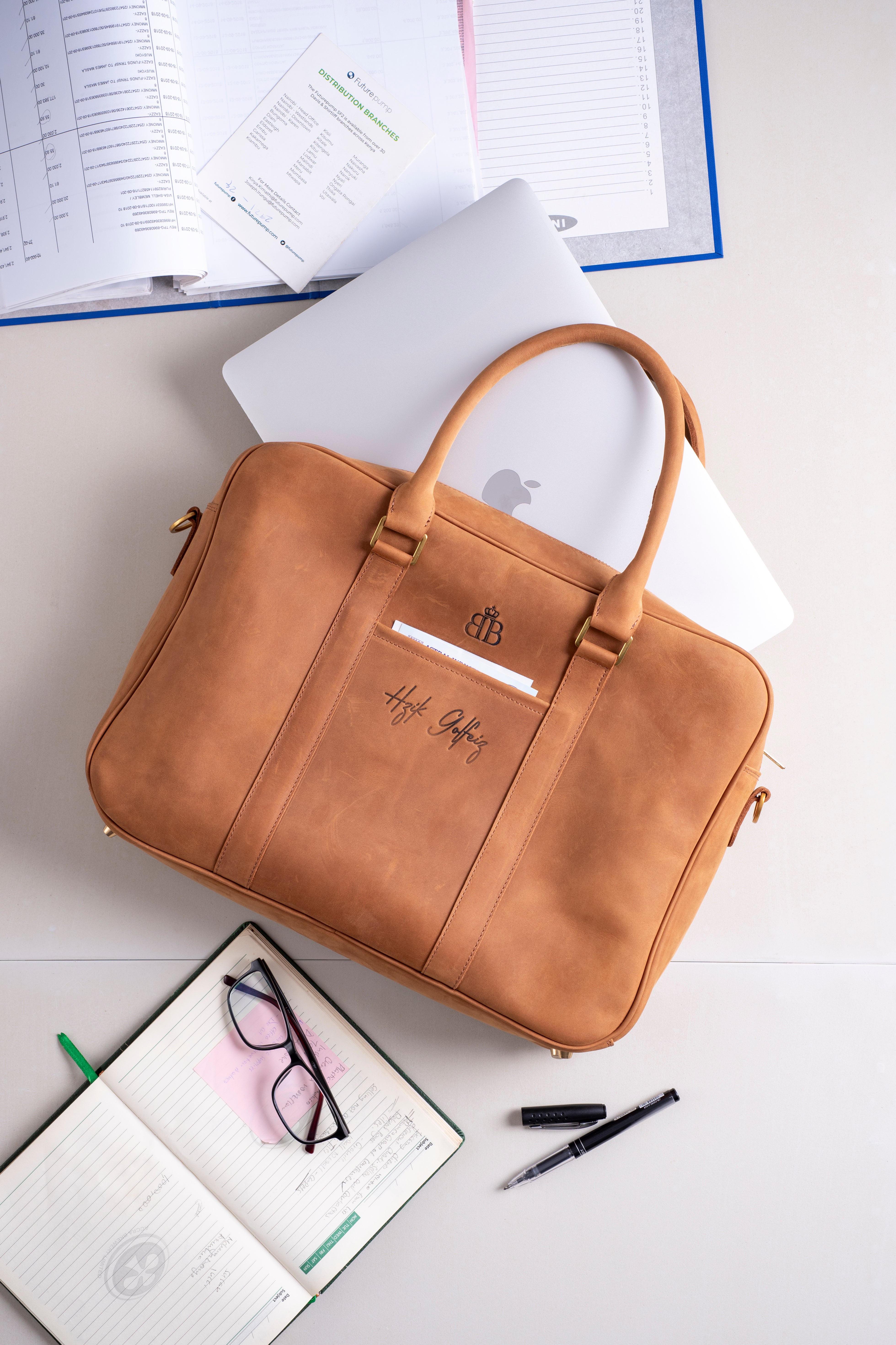 Paves Leather Briefcase