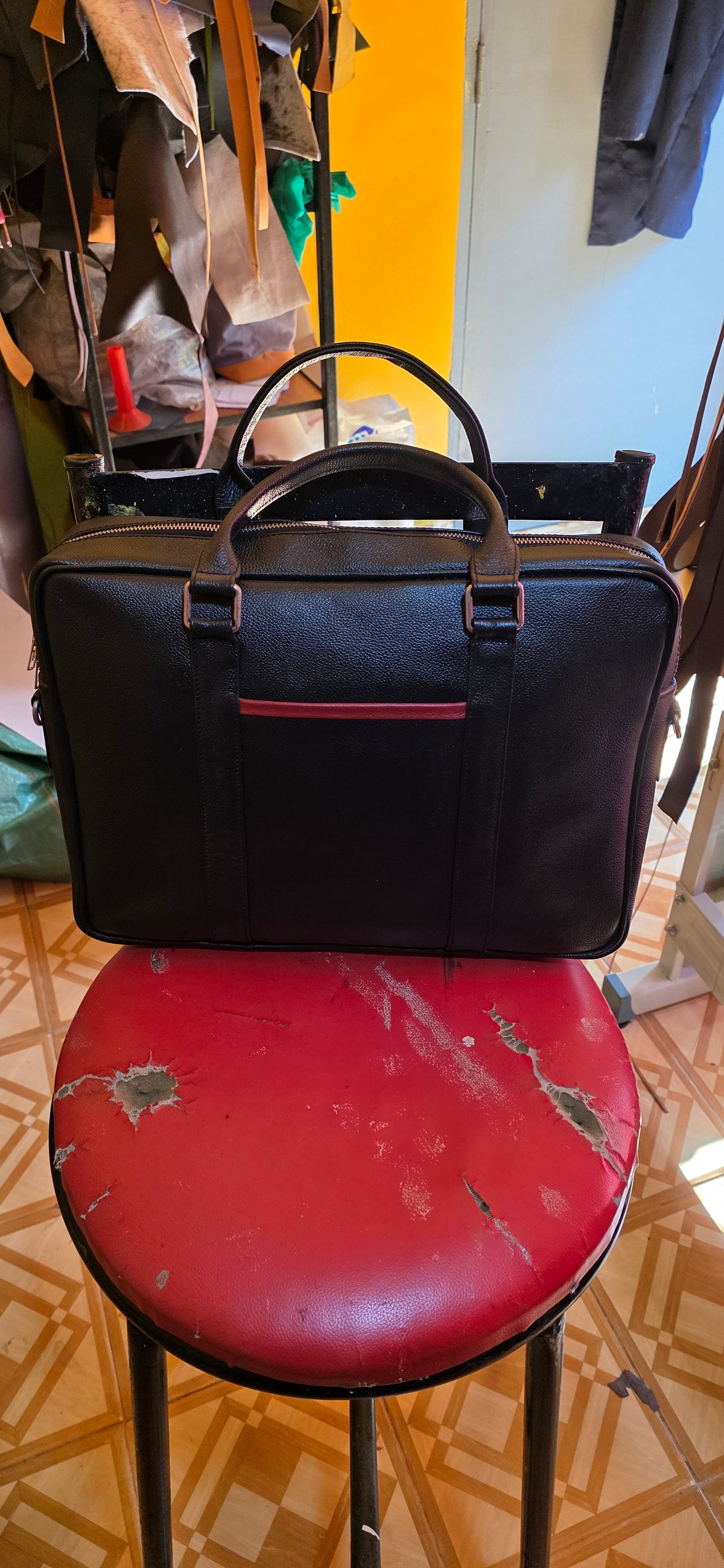 Paves Leather Briefcase