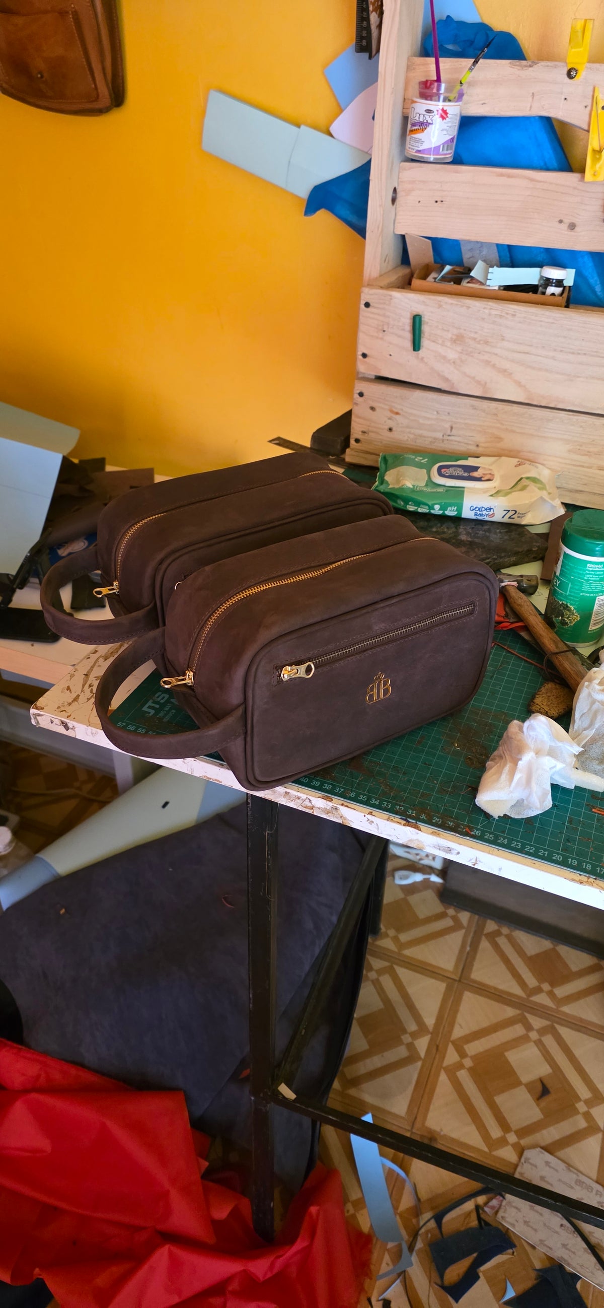 Watara Leather Toiletry Bag