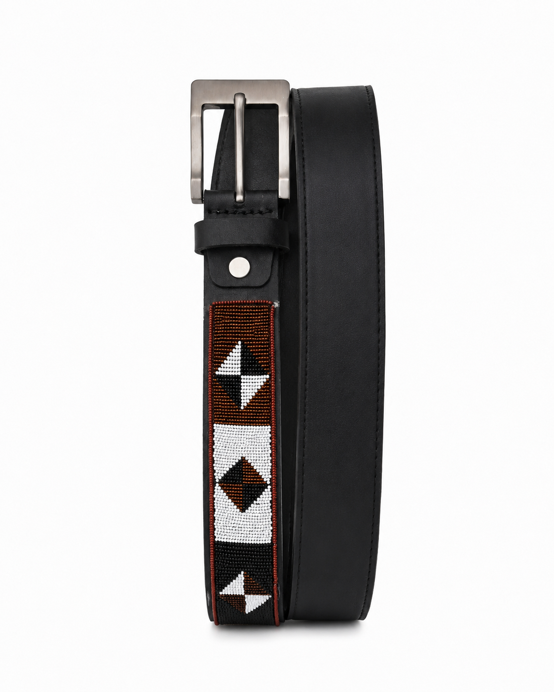 Oak & Buckle Men's Beaded Leather Belt