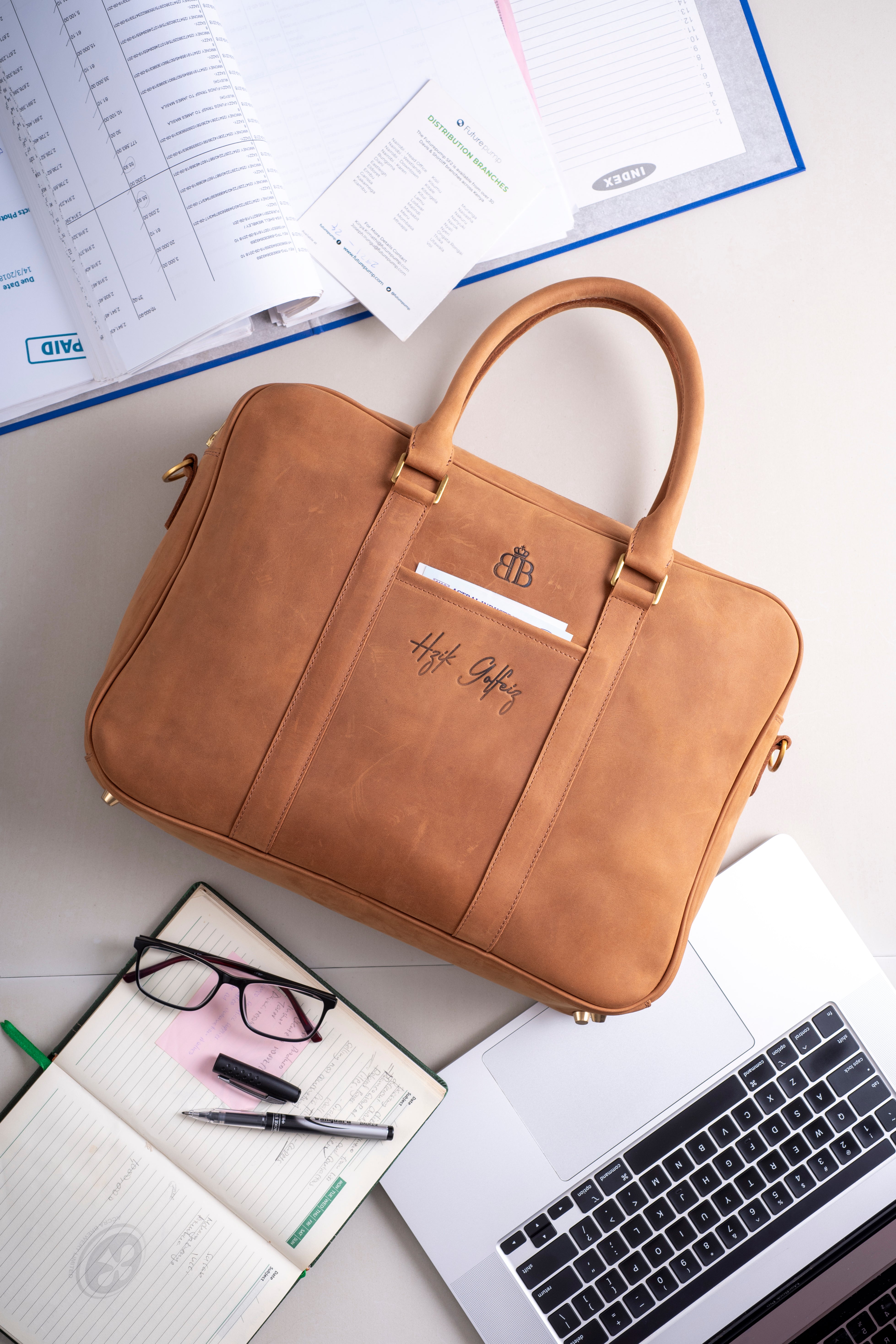 Paves Leather Briefcase